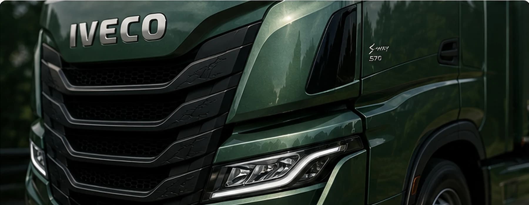 Ciągnik siodłowy Semi Truck z naczepą Kögel na europejskiej trasie